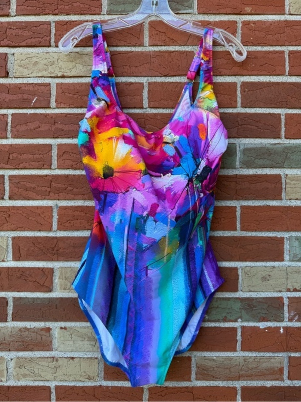 Gottex One Piece Blue Pink Multicolor Swimsuit Bathing Suit🩱